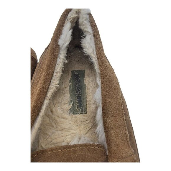 Eddie Bauer Shoes Mens Size 13 Edison Faux Fur Lined Moccasin Suede Slippers - Picture 4 of 11